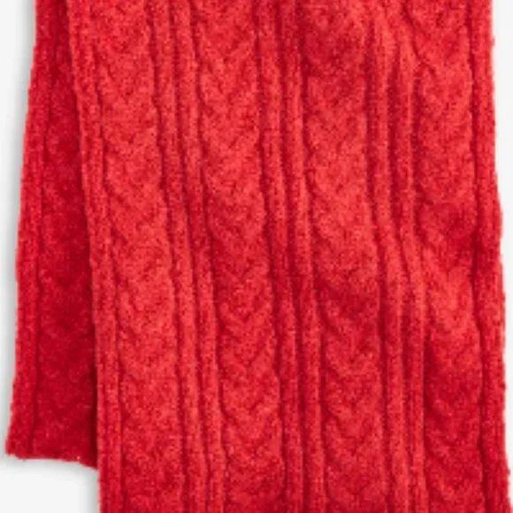 Red Scarf with Classic Cable Knit Pattern. Style & Co. New. - Picture 3 of 15